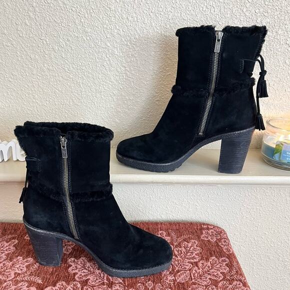 Frye Jen Shearling Short Waterproof Winter Boots Size 9 Black - Picture 3 of 15